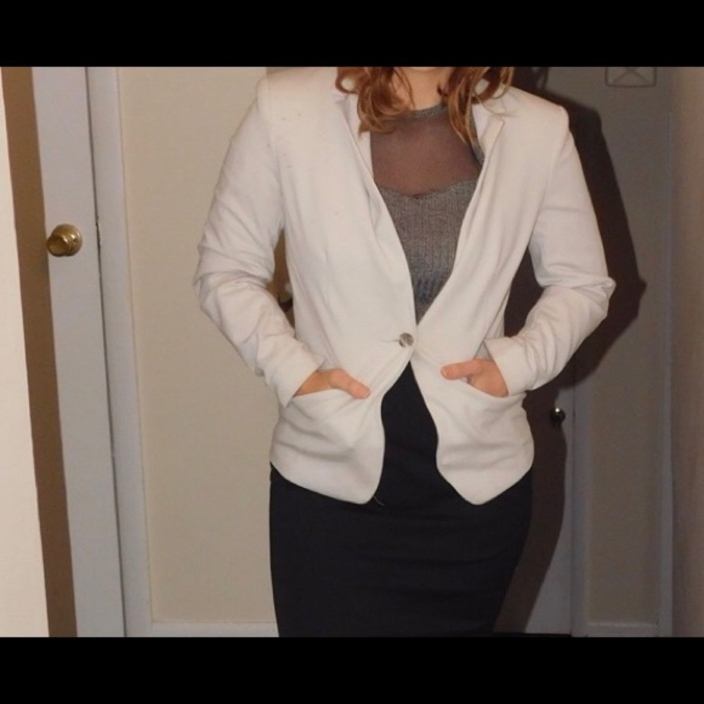 White H&M blazer